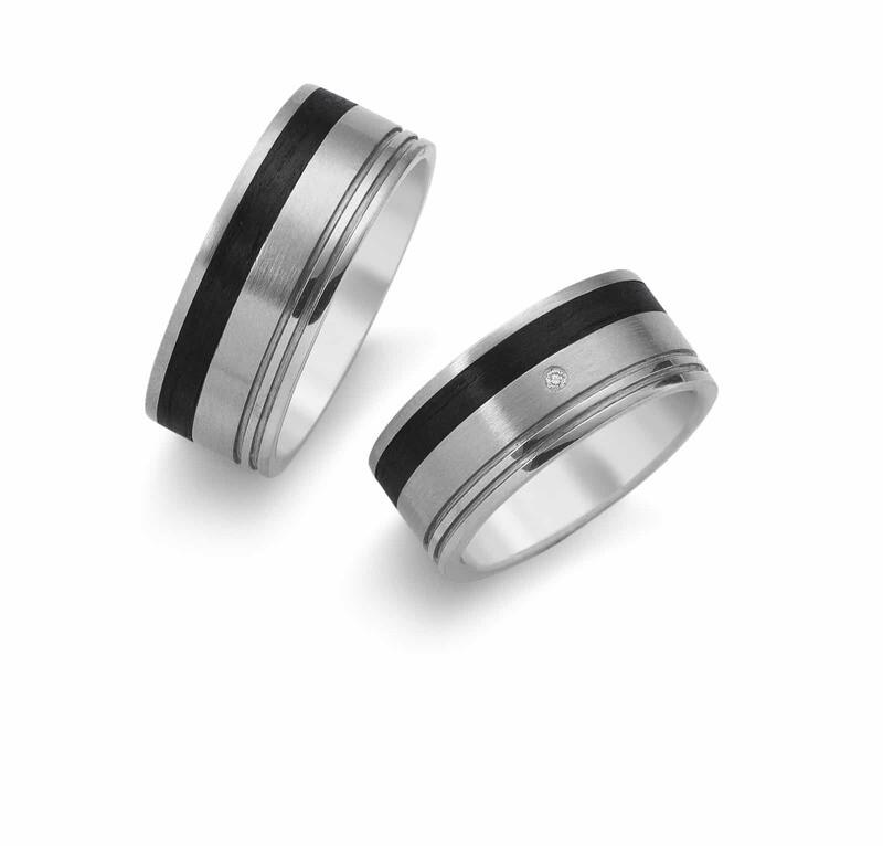 Partnerringe Stahl/Carbon