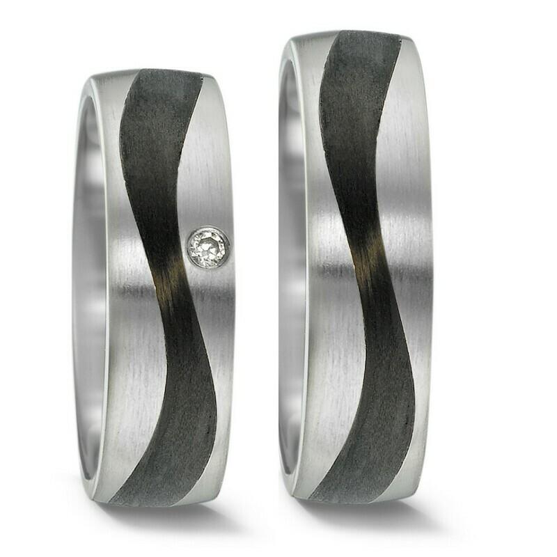 Partnerringe Edelstahl/Carbon