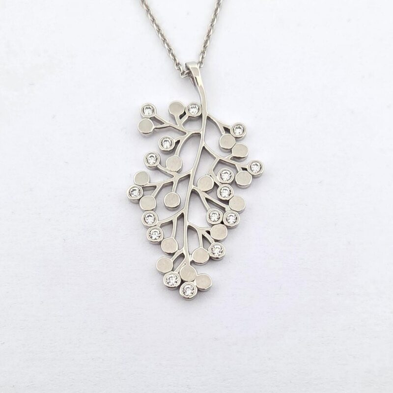 AH 925/Silber Zirkonia Blatt