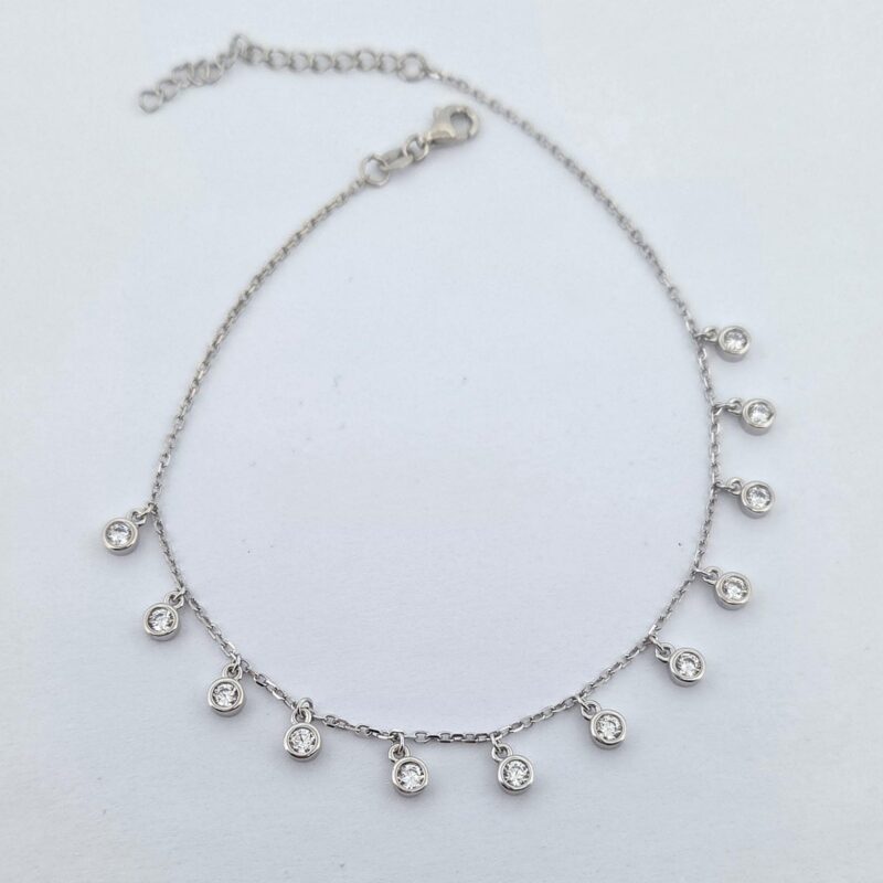 Fusskette 925/Silber Zirk 24cm