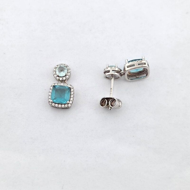 OS 925/Silber Zirkonia blau