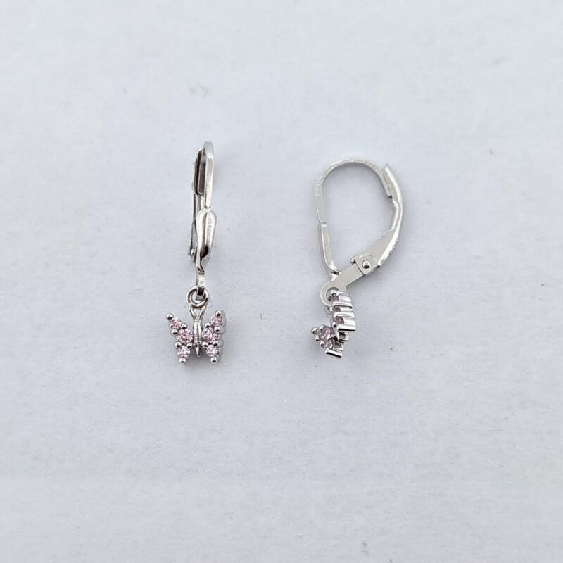 OH 925/Silber Zirk Rosa Schmetterling