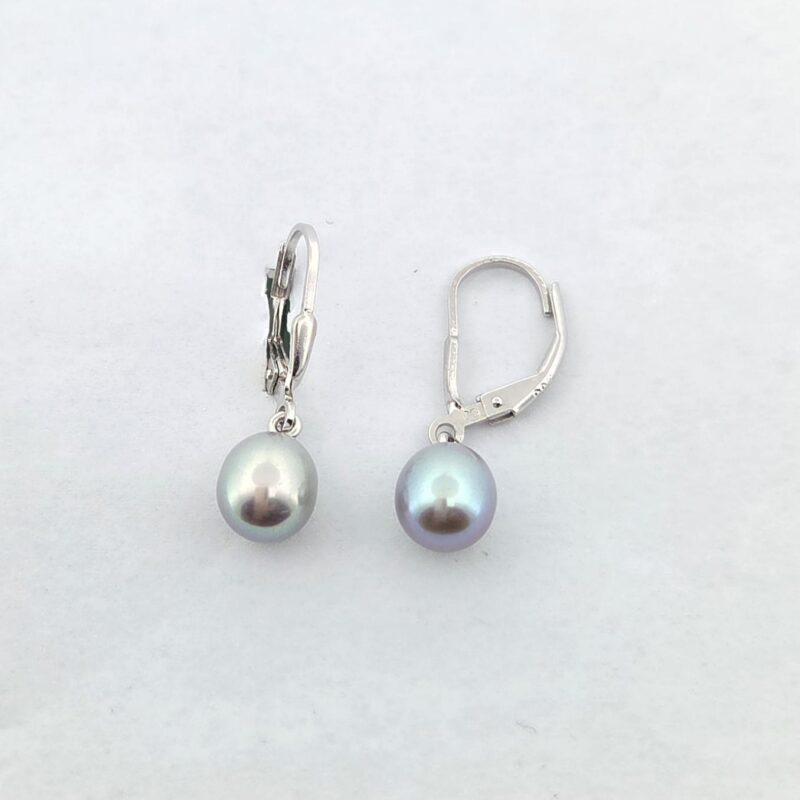 OH 925/Silber Süsswasserperle grau