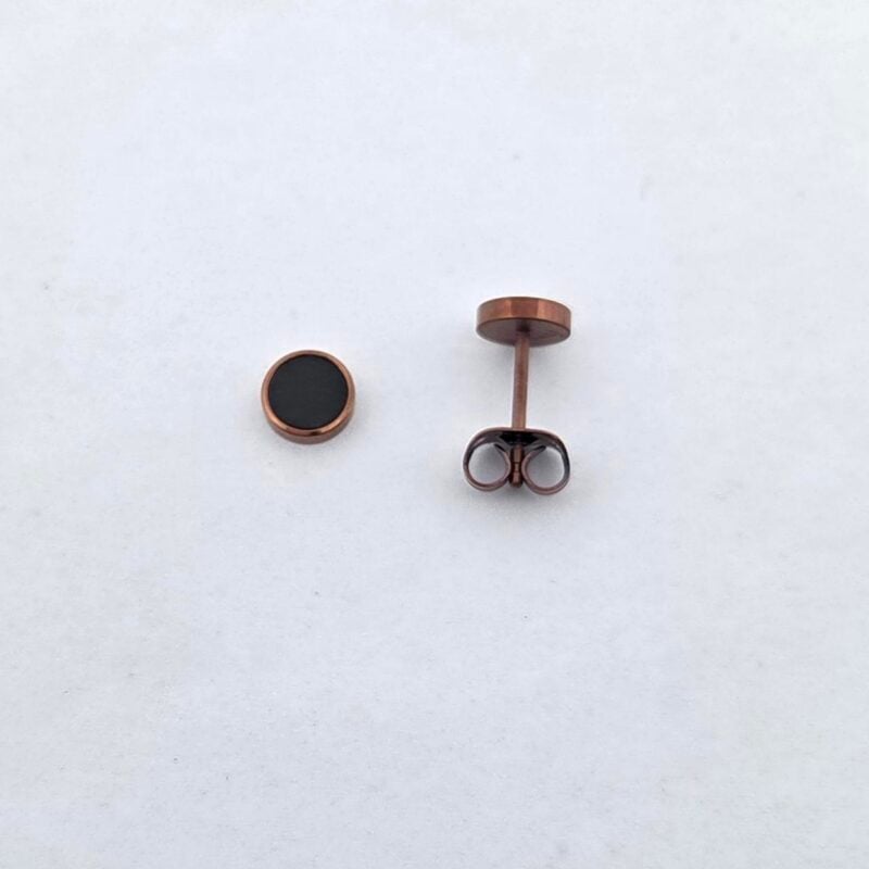 Ohrstecker Stahl rosé schwarz