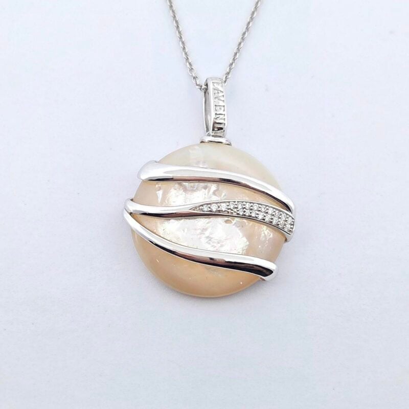Anhänger Silber 925 Zirkonia Perlmutt