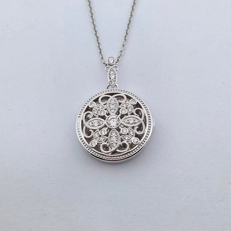 Medaillon Silber 925 Zirkonia