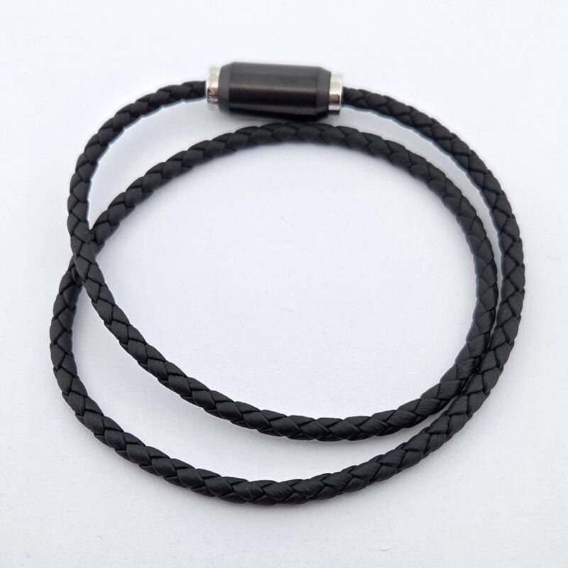 Armband Leder Stahl 2-fach Magnet