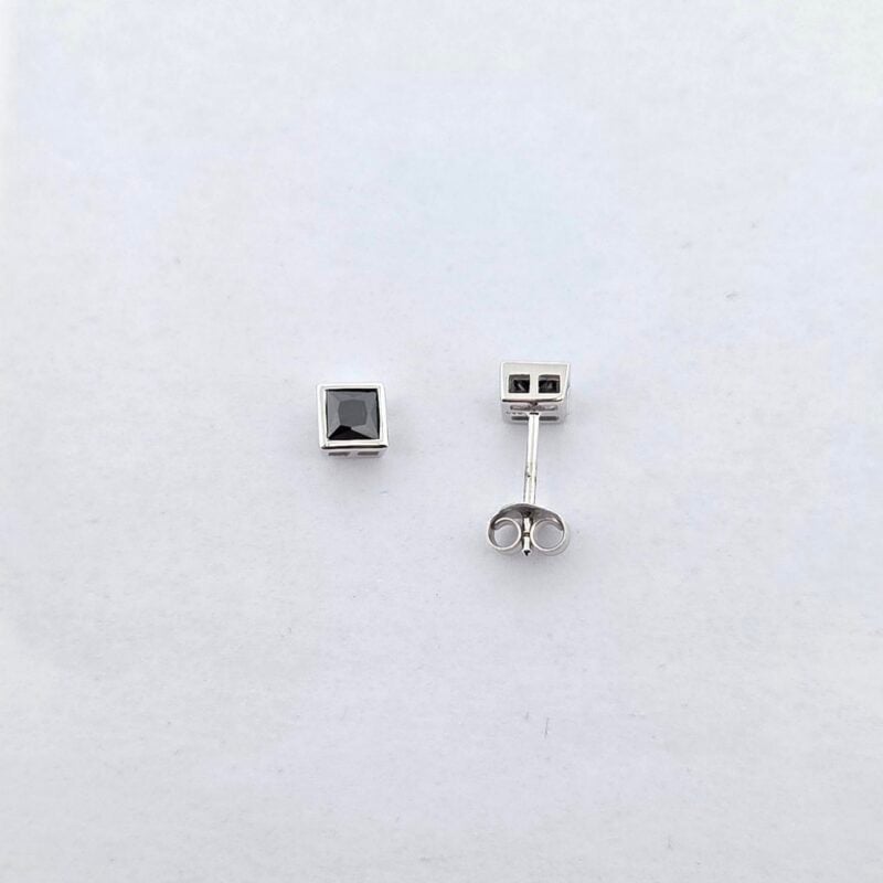 Ohrstecker Silber 925 Zirkonia schwarz