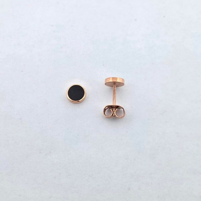Ohrstecker Stahl rosé schwarz